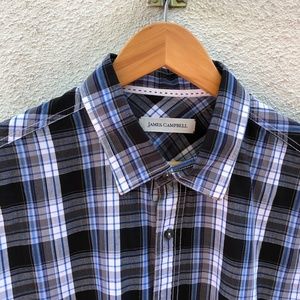 James Campbell Men's Short Sleeve Plaid Shirt